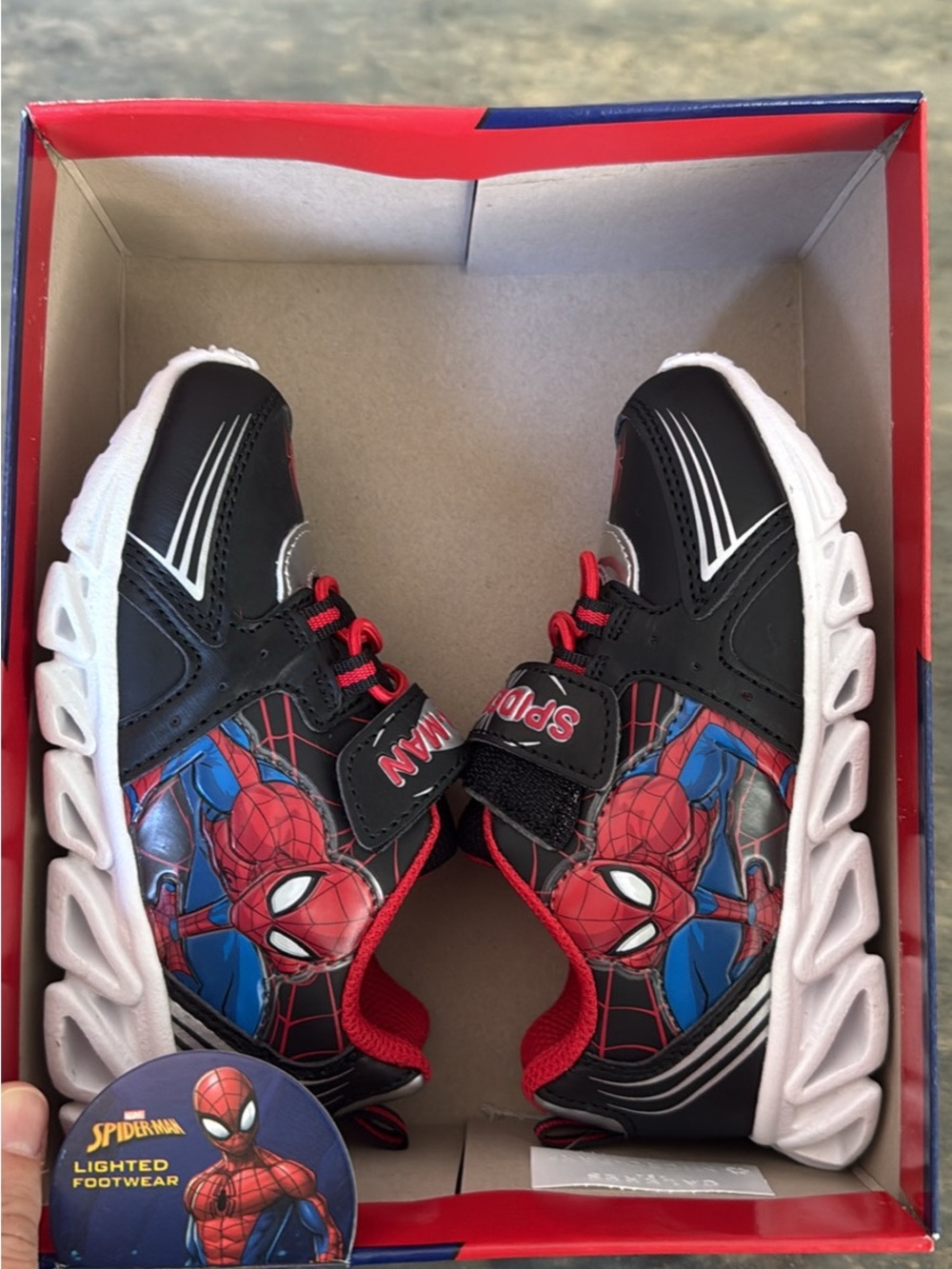 Spider-Man Lighted Kids Sneakers - Black, Red, Blue